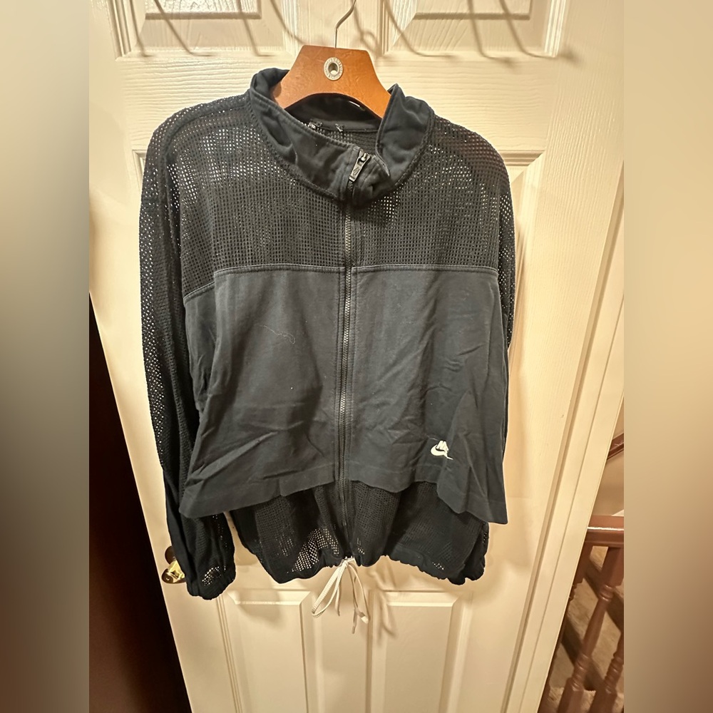 Nike Black Mesh Zip-Up Hoodie
